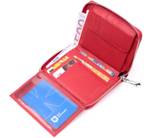 Симпатичний жіночий гаманець із натуральної шкіри ST Leather 22448 Червоний