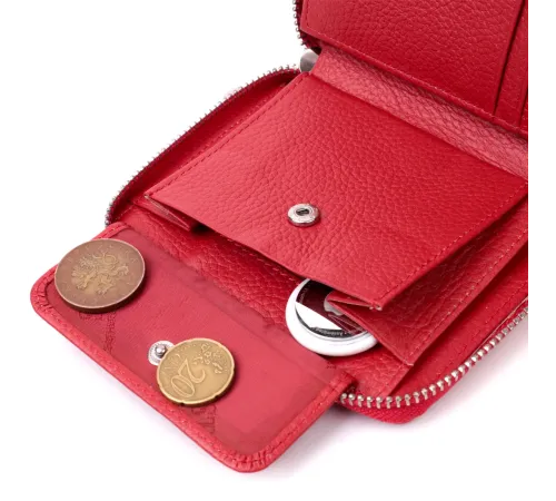 Симпатичний жіночий гаманець із натуральної шкіри ST Leather 22448 Червоний