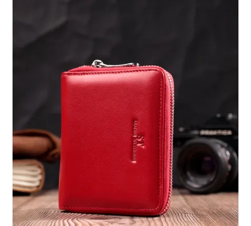 Симпатичний жіночий гаманець із натуральної шкіри ST Leather 22448 Червоний