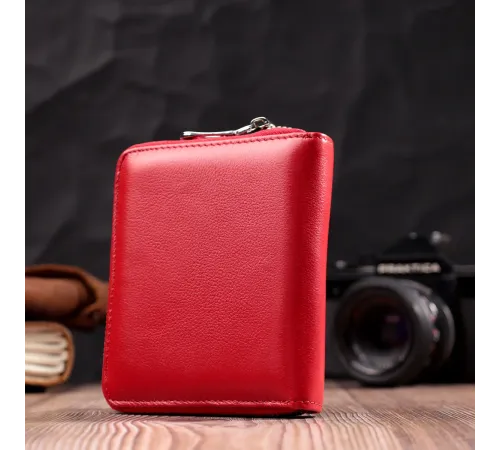 Симпатичний жіночий гаманець із натуральної шкіри ST Leather 22448 Червоний