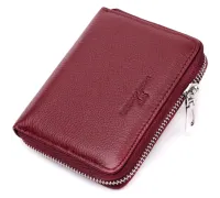 Практичний гаманець для жінок із натуральної шкіри ST Leather 22450 Бордовий