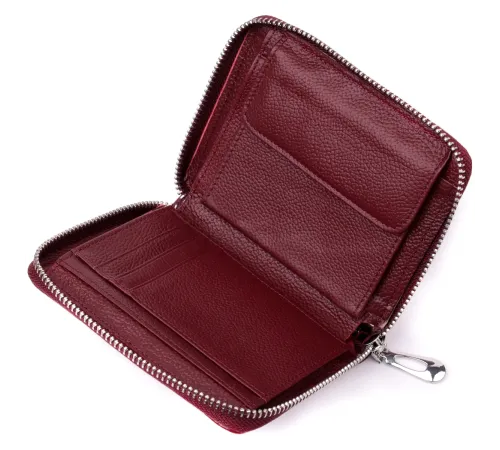 Практичний гаманець для жінок із натуральної шкіри ST Leather 22450 Бордовий