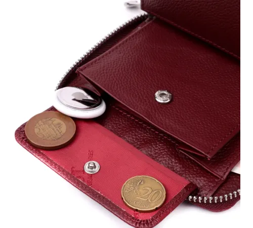 Практичний гаманець для жінок із натуральної шкіри ST Leather 22450 Бордовий