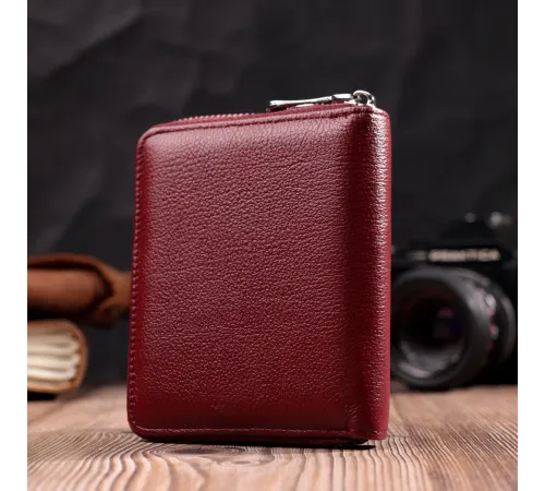 Практичний гаманець для жінок із натуральної шкіри ST Leather 22450 Бордовий
