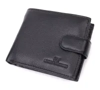 Горизонтальний гаманець середнього розміру з натуральної шкіри ST Leather 22454 Чорний