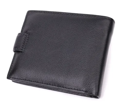 Горизонтальний гаманець середнього розміру з натуральної шкіри ST Leather 22454 Чорний