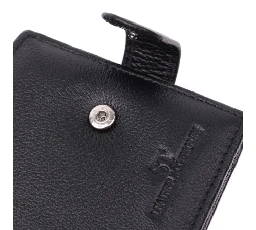 Горизонтальний гаманець середнього розміру з натуральної шкіри ST Leather 22454 Чорний