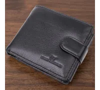 Якісний горизонтальний гаманець із натуральної шкіри ST Leather 22455 Чорний