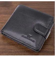 Якісний горизонтальний гаманець із натуральної шкіри ST Leather 22455 Чорний