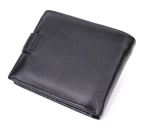 Якісний горизонтальний гаманець із натуральної шкіри ST Leather 22455 Чорний