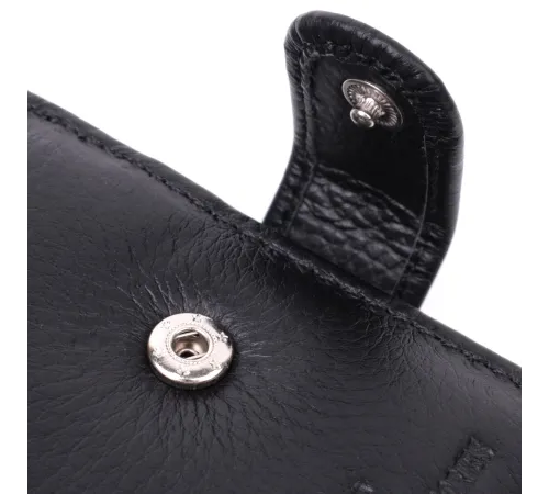 Якісний горизонтальний гаманець із натуральної шкіри ST Leather 22455 Чорний