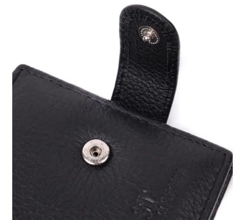 Невеликий місткий гаманець із натуральної шкіри ST Leather 22456 Чорний