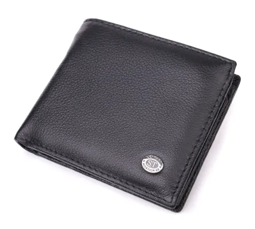 Стильний чоловічий гаманець із натуральної шкіри ST Leather 22457 Чорний