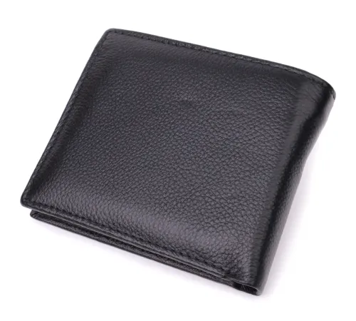 Стильний чоловічий гаманець із натуральної шкіри ST Leather 22457 Чорний