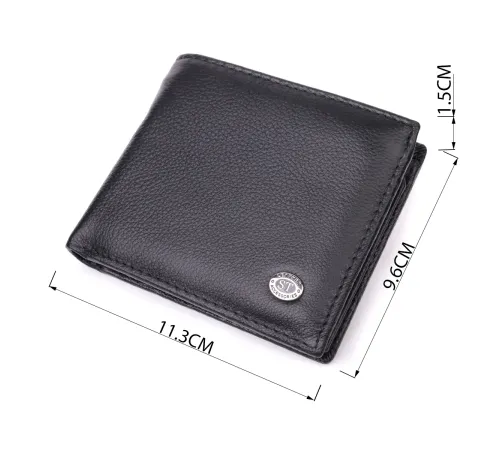 Стильний чоловічий гаманець із натуральної шкіри ST Leather 22457 Чорний