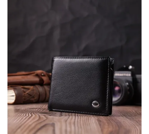 Стильний чоловічий гаманець із натуральної шкіри ST Leather 22457 Чорний