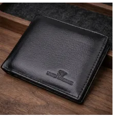Чоловічий гаманець-затиск з натуральної шкіри ST Leather 22460 Чорний