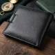 Гаманець для чоловіків зручного розміру з натуральної шкіри ST Leather 22463 Чорний