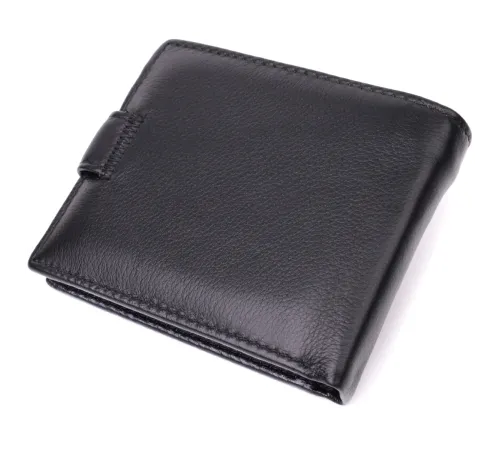 Гаманець для чоловіків зручного розміру з натуральної шкіри ST Leather 22463 Чорний