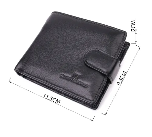 Гаманець для чоловіків зручного розміру з натуральної шкіри ST Leather 22463 Чорний