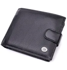 Чоловічий горизонтальний гаманець із натуральної шкіри ST Leather 22466 Чорний