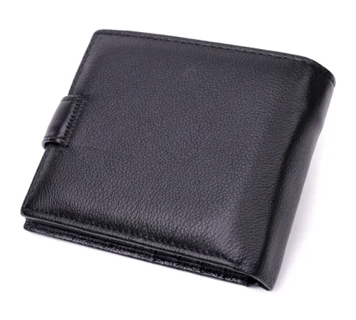 Чоловічий горизонтальний гаманець із натуральної шкіри ST Leather 22466 Чорний