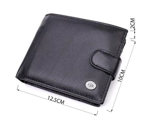 Чоловічий горизонтальний гаманець із натуральної шкіри ST Leather 22466 Чорний