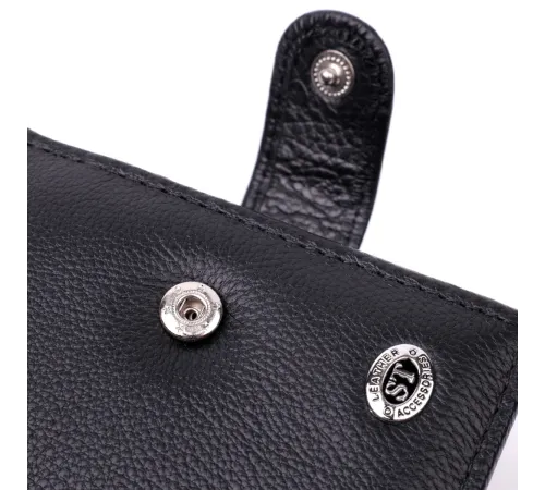 Чоловічий горизонтальний гаманець із натуральної шкіри ST Leather 22466 Чорний