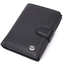 Солідний чоловічий гаманець з натуральної шкіри ST Leather 22467 Чорний