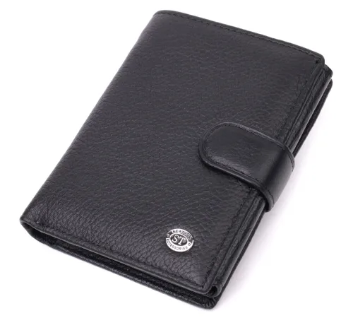 Солідний чоловічий гаманець з натуральної шкіри ST Leather 22467 Чорний