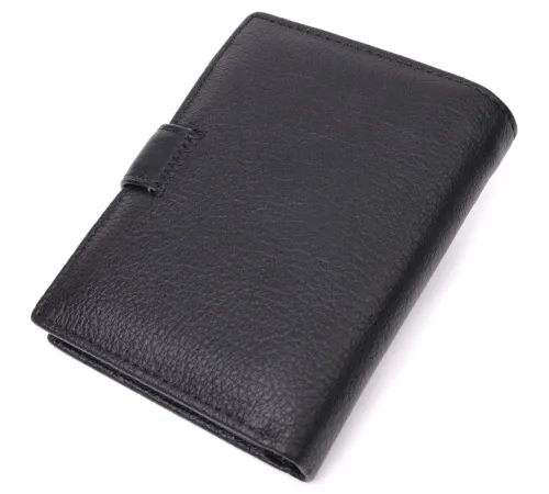 Солідний чоловічий гаманець з натуральної шкіри ST Leather 22467 Чорний