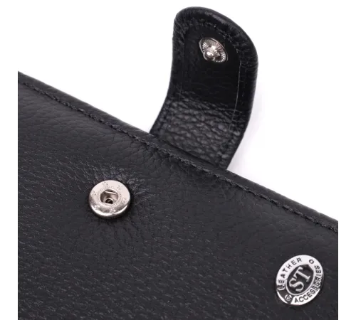 Солідний чоловічий гаманець з натуральної шкіри ST Leather 22467 Чорний
