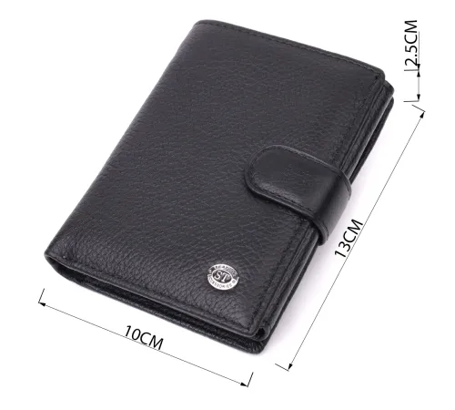 Солідний чоловічий гаманець з натуральної шкіри ST Leather 22467 Чорний