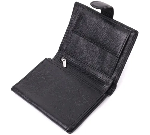 Солідний чоловічий гаманець з натуральної шкіри ST Leather 22467 Чорний