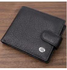 Чоловічий гаманець зручного розміру ST Leather 22471 Чорний