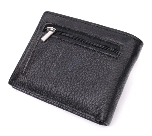 Якісний затиск із натуральної шкіри ST Leather 22472 Чорний