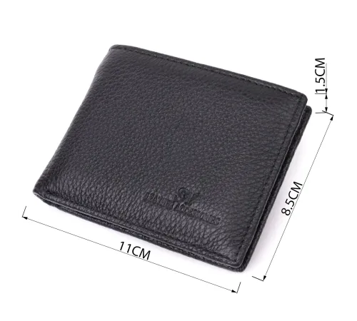 Якісний затиск із натуральної шкіри ST Leather 22472 Чорний