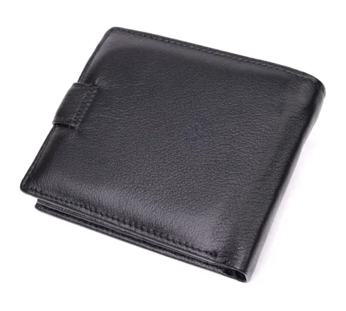 Гаманець чоловічий середнього розміру з натуральної шкіри ST Leather 22473 Чорний
