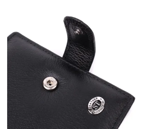 Гаманець чоловічий середнього розміру з натуральної шкіри ST Leather 22473 Чорний