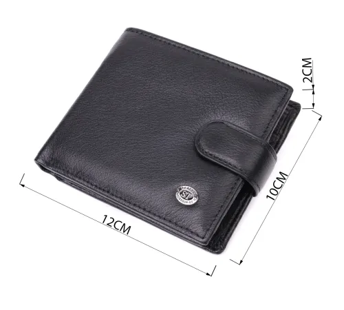 Гаманець чоловічий середнього розміру з натуральної шкіри ST Leather 22473 Чорний