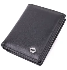 Гаманець вертикального формату з натуральної шкіри ST Leather 22474 Чорний