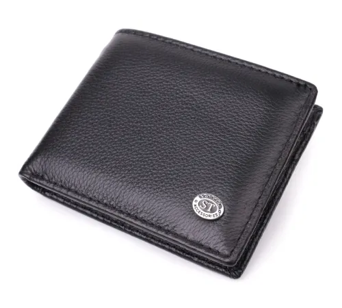 Відмінний затиск із натуральної шкіри ST Leather 22475 Чорний