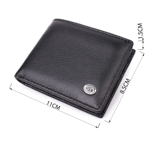 Відмінний затиск із натуральної шкіри ST Leather 22475 Чорний