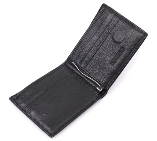 Відмінний затиск із натуральної шкіри ST Leather 22475 Чорний