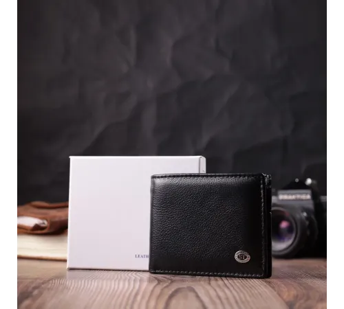 Відмінний затиск із натуральної шкіри ST Leather 22475 Чорний