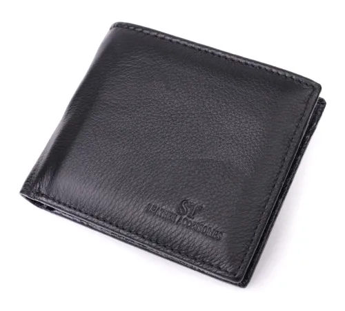 Шкіряне чоловіче портмоне із затискачем ST Leather 22481 Чорний
