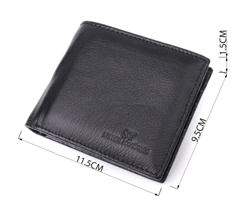 Шкіряне чоловіче портмоне із затискачем ST Leather 22481 Чорний