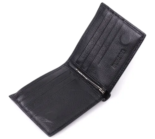 Шкіряне чоловіче портмоне із затискачем ST Leather 22481 Чорний