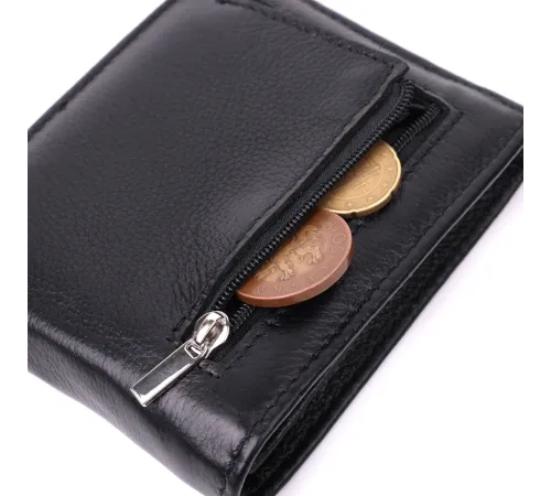 Шкіряне чоловіче портмоне із затискачем ST Leather 22481 Чорний
