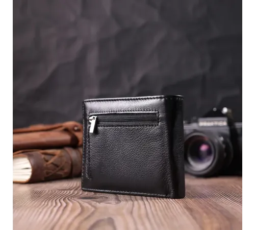 Шкіряне чоловіче портмоне із затискачем ST Leather 22481 Чорний